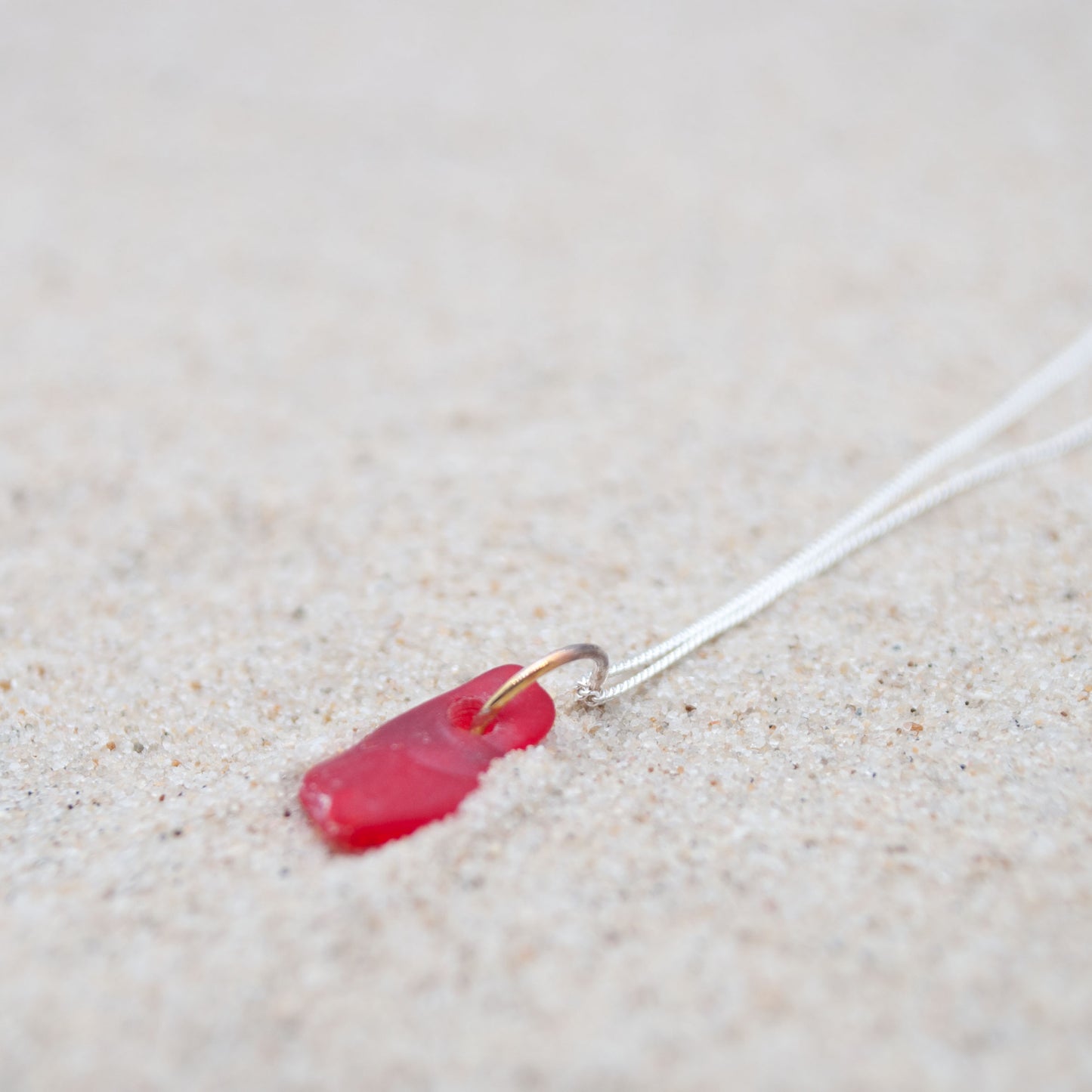 rotes Meerglas Kette