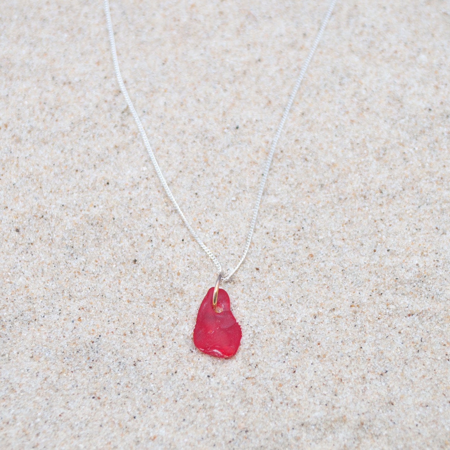 rotes Meerglas Kette