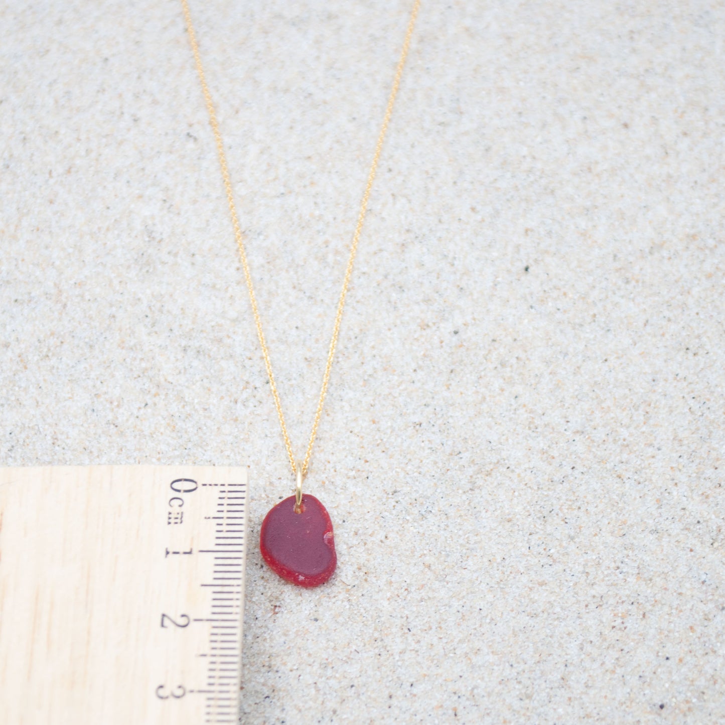 Meerglaskette rot und gold